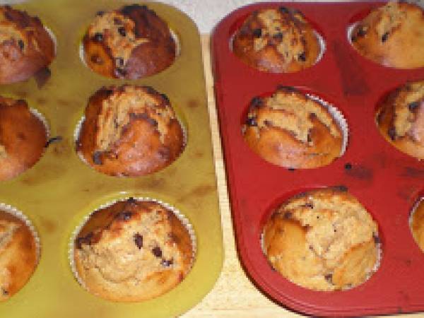Muffins de mantequilla de cacahuete y chips de chocolate - Preparación paso 2
