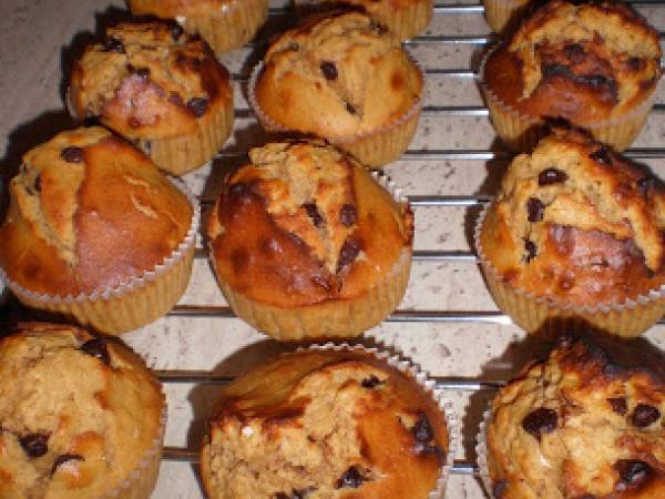 Muffins de mantequilla de cacahuete y chips de chocolate - Preparación paso 3
