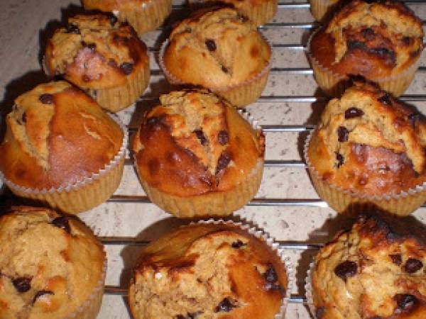 Muffins de mantequilla de cacahuete y chips de chocolate - Preparación paso 4
