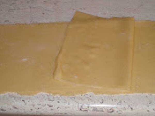 Raviolis de pasta fresca rellenos de setas - Preparación paso 3