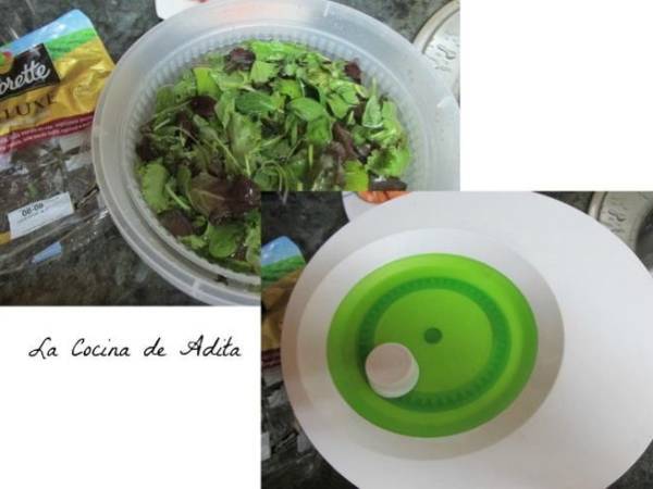 Ensalada de gambones y gulas - Preparación paso 1