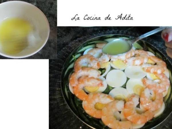 Ensalada de gambones y gulas - Preparación paso 6