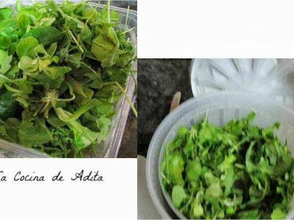 Ensalada con pitaya roja - Preparación paso 1