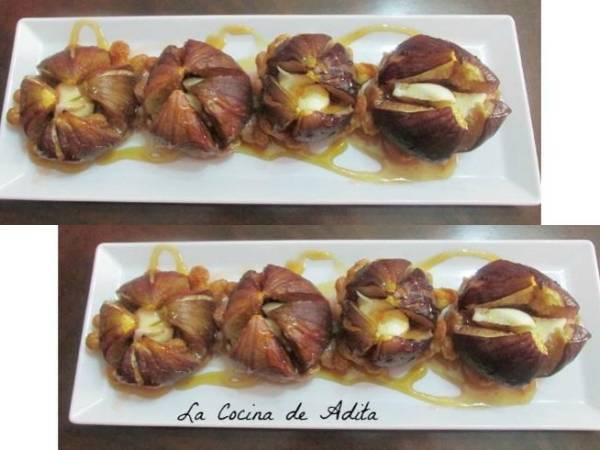 Higos rellenos de queso con miel - Preparación paso 5