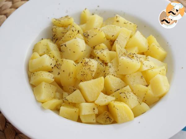Patatas al vapor con hierbas al microondas - Preparación paso 5