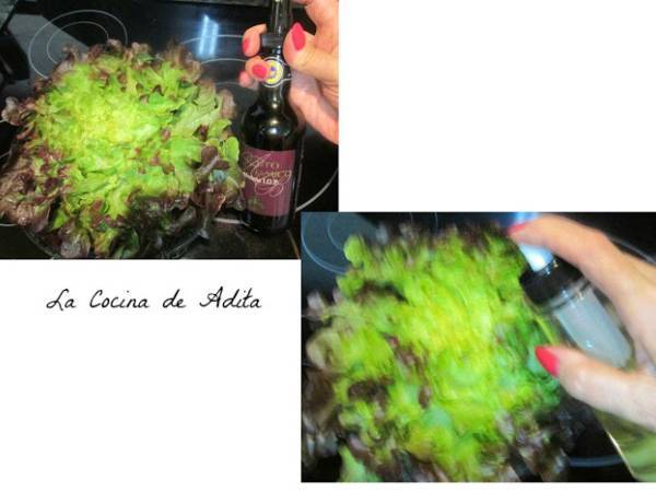 Ensalada flor con lechuga de roble - Preparación paso 5