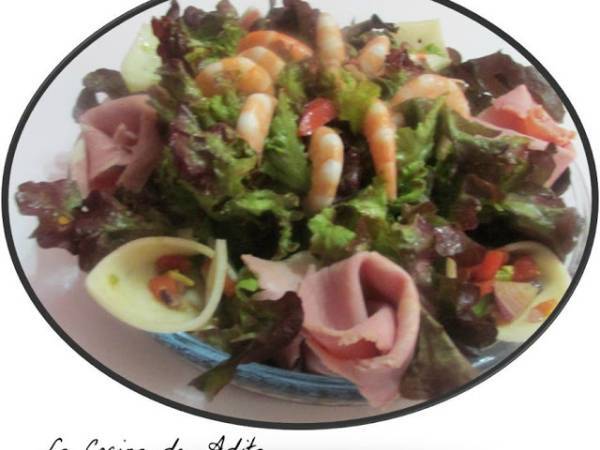 Ensalada flor con lechuga de roble - Preparación paso 6