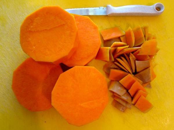 Pizzetas de calabaza con aceitunas - Preparación paso 1