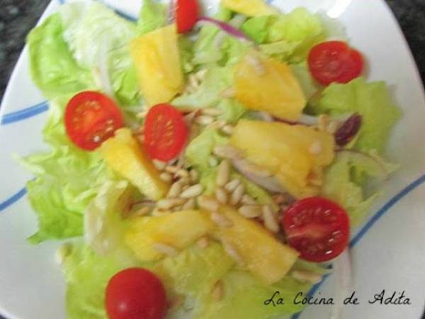 Ensalada con piña y higos - Preparación paso 5