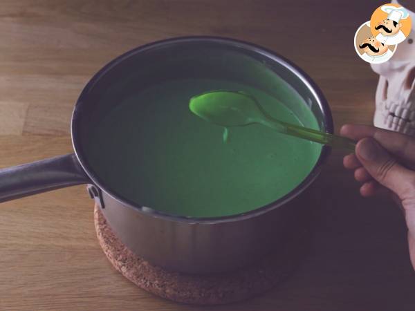 Natillas Frankenstein para Halloween, Frankenstein Pudding - Preparación paso 6