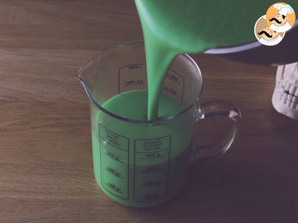 Natillas Frankenstein para Halloween, Frankenstein Pudding - Preparación paso 7