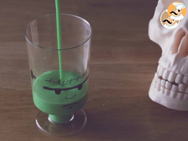 Natillas Frankenstein para Halloween, Frankenstein Pudding - Preparación paso 10
