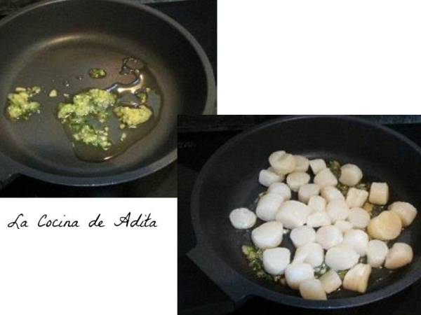 Ensalada con vieiras y huevo a la plancha - Preparación paso 6