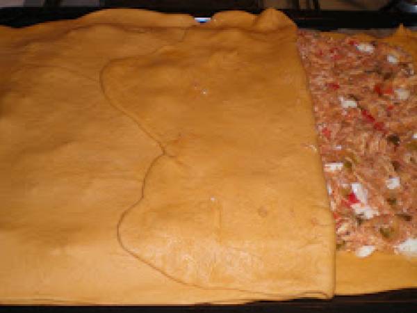 Empanada de pollo con masa en panificadora - Preparación paso 4