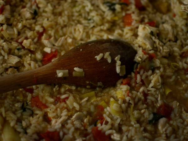 Risotto de pollo, tomate y albahaca - Preparación paso 2