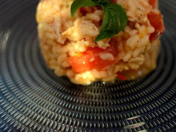 Risotto de pollo, tomate y albahaca - Preparación paso 3