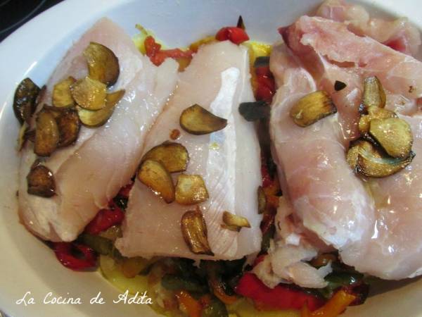 Merluza gratinada con alioli - Preparación paso 4