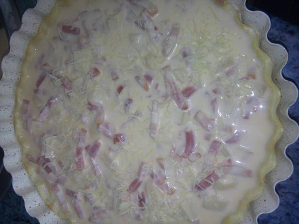 Quiche de bacon y queso emmental - Preparación paso 4