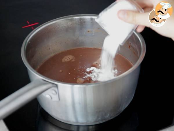 Chocolate a la taza con esponjitas, marshmallow - Preparación paso 4