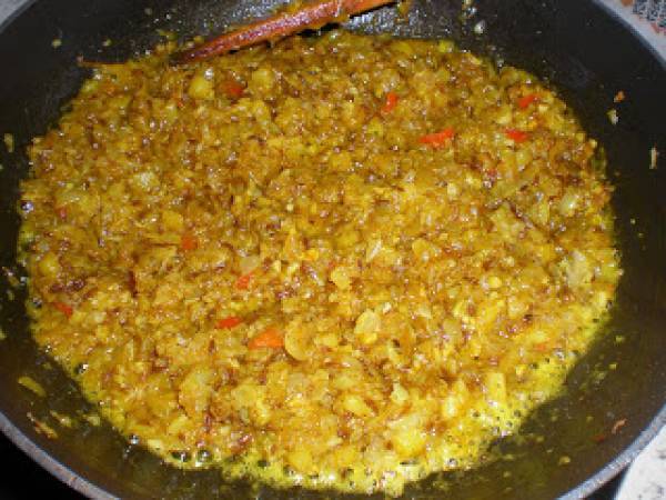 Masoor dal, plato indio de lentejas naranjas - Preparación paso 3