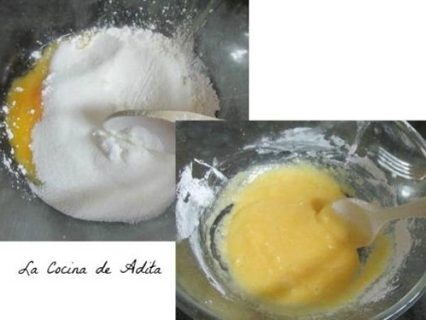 Pasteles de crema con piña - Preparación paso 3
