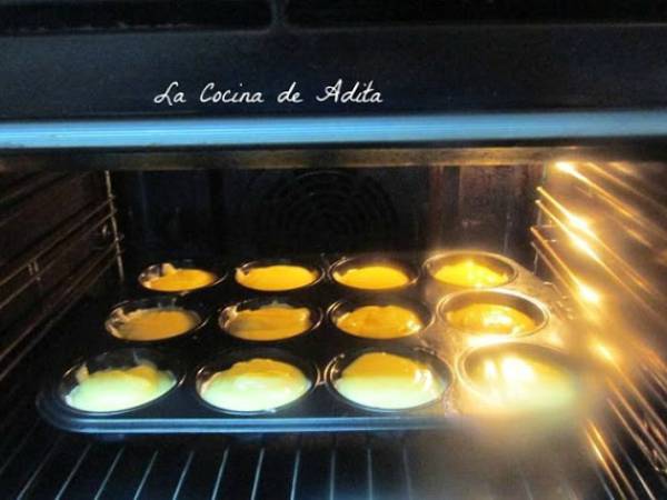 Pasteles de crema con piña - Preparación paso 6