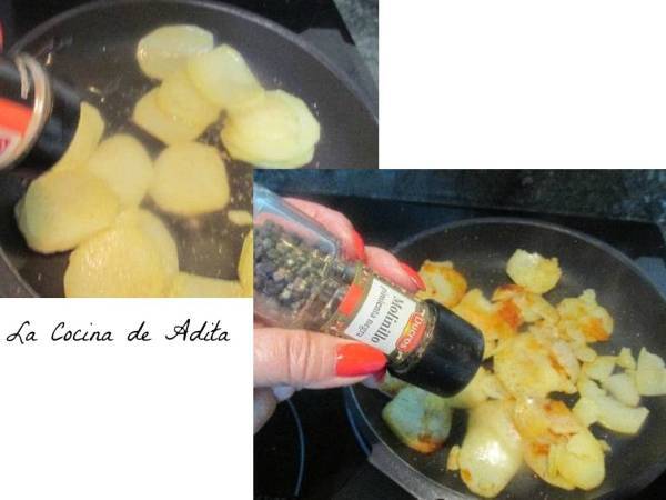 Bacalao gratinado, con cebolla caramelizada - Preparación paso 1