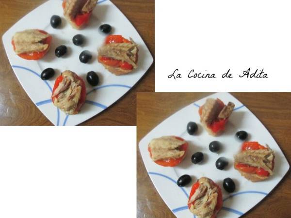 Tapa de pimientos asado con caballa - Preparación paso 5