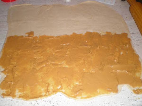 Bollitos de brioche con crema de cacahuete - Preparación paso 1