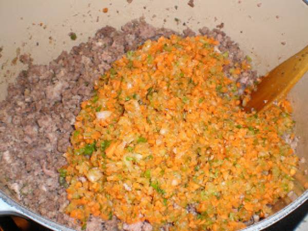 Tagliatelle con salsa boloñesa - Preparación paso 6