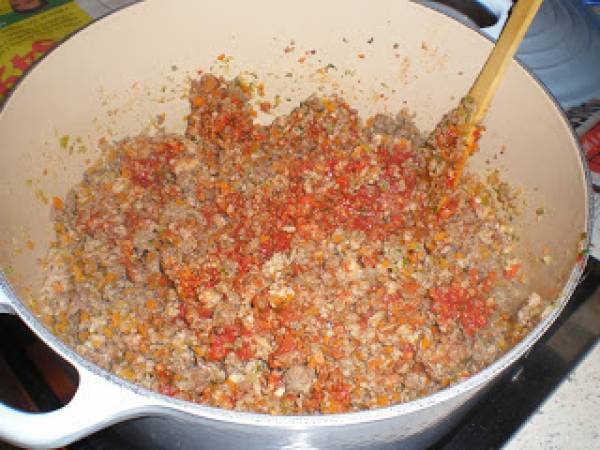 Tagliatelle con salsa boloñesa - Preparación paso 7
