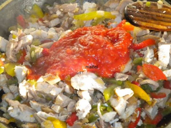 Pastel fácil con sobras de pollo - Preparación paso 2