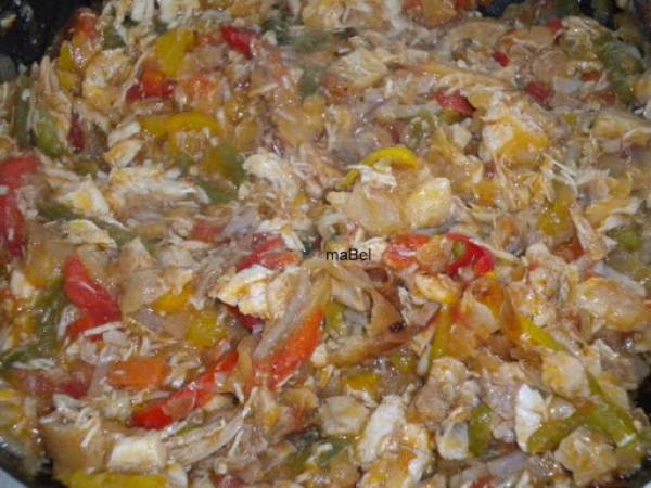 Pastel fácil con sobras de pollo - Preparación paso 4