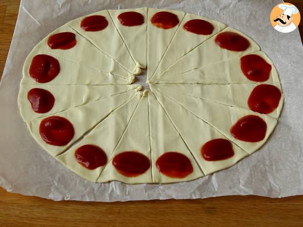 Croissants pizza de jamón y queso - Preparación paso 2
