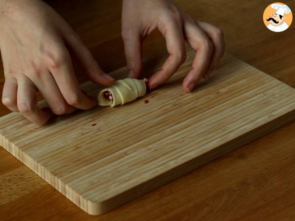 Croissants pizza de jamón y queso - Preparación paso 4