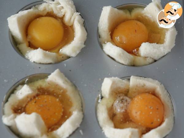 Croque muffin de jamón y queso - Preparación paso 3