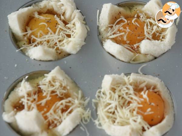 Croque muffin de jamón y queso - Preparación paso 4