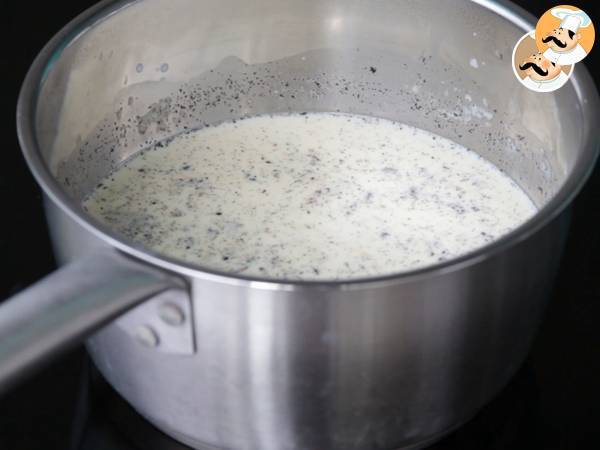 Panna Cotta con coulis de frambuesa - Preparación paso 3