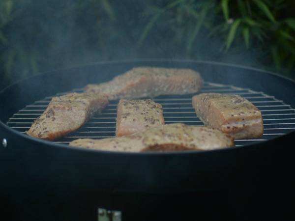 Salmón ahumado con mostaza y mandarina - Preparación paso 1