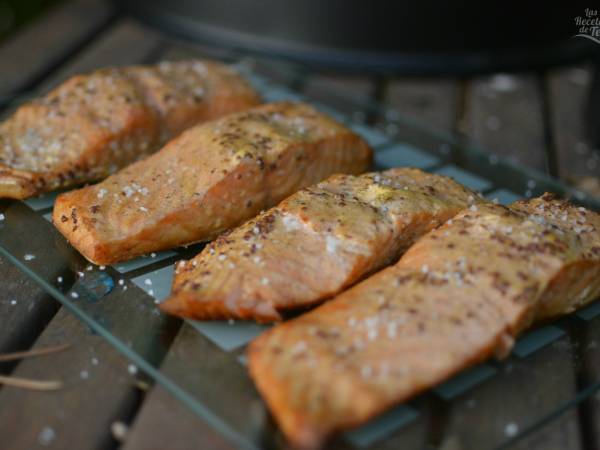 Salmón ahumado con mostaza y mandarina - Preparación paso 3