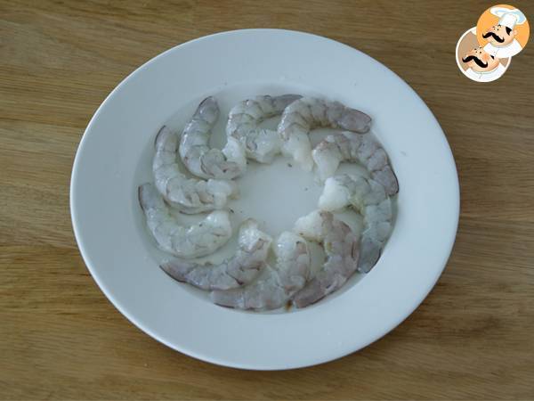 Gambas crujientes en masa filo - Preparación paso 1