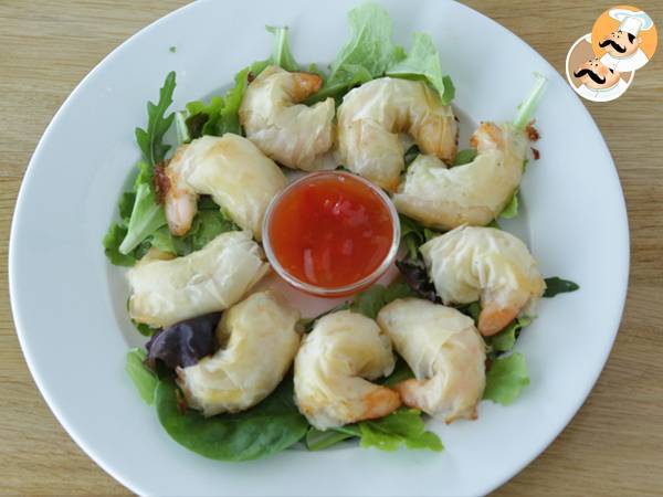 Gambas crujientes en masa filo - Preparación paso 6
