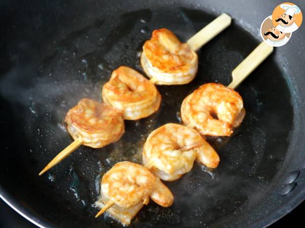Brochetas de gambas estilo chino - Preparación paso 3