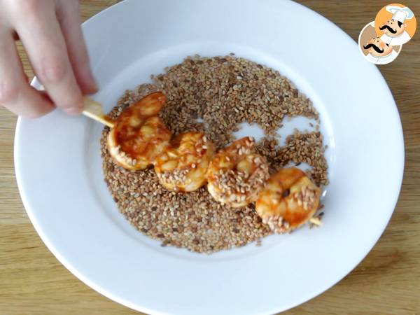 Brochetas de gambas estilo chino - Preparación paso 4