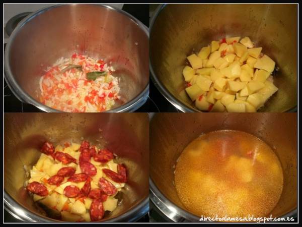 Patatas a la riojana en olla express - Preparación paso 1