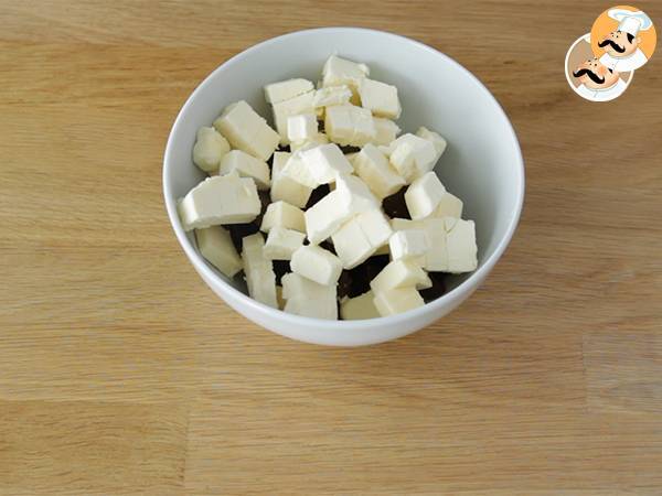 Gofres brownie de chocolate, pascua - Preparación paso 1