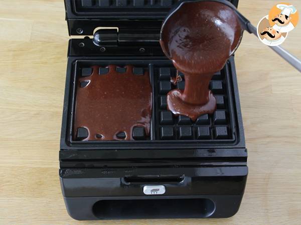 Gofres brownie de chocolate, pascua - Preparación paso 3