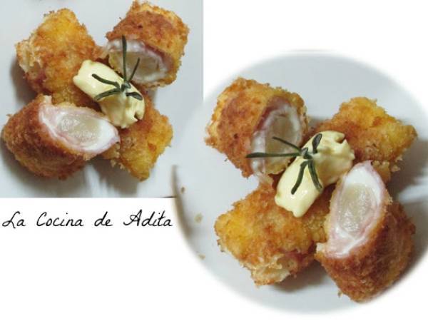 Flamenquines de espárragos - Preparación paso 1