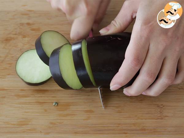 Mini pizzas de berenjena - Preparación paso 1