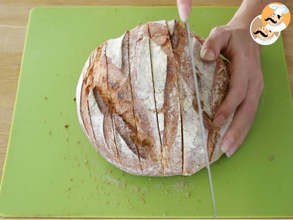 Pan de hogaza con queso y pesto - Preparación paso 1